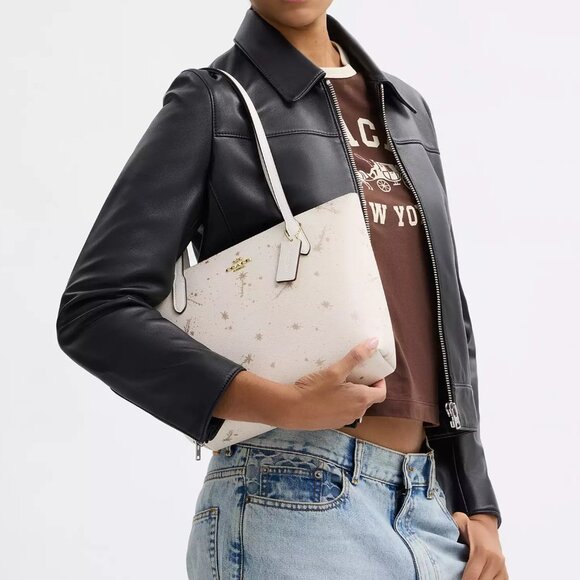 Coach Fiona Zip Tote Bag With Star Print - Picture 7 of 10